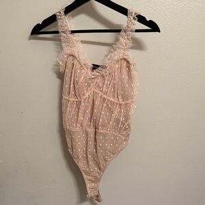 PrettyLittleThing Pink Polka Dot Bodysuit